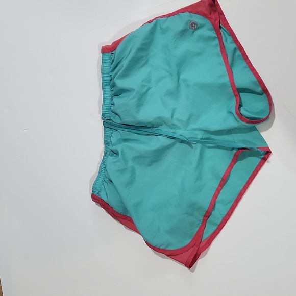 LAUREN JAMES CO Green Pink Dri Fit Athletic Shorts with Lining - Picture 1 of 13